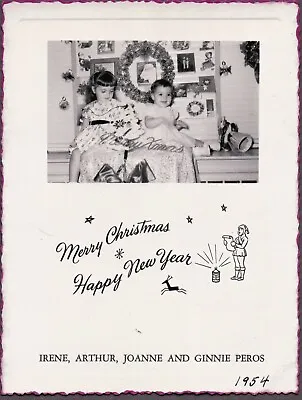 Vintage Photograph Girls Fashion Santa Claus Merry Christmas New Year Card Photo • $6