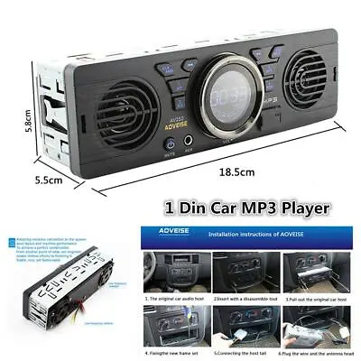 Car Radio Single 1 Din 12V FM MP3 Player Built-in 2 Speaker USB SD AUX Bluetooth • $43.49