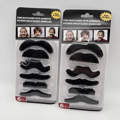 3.5  12pcs Fake Black Mustaches - Self-Adhesive Party Theater Costume Prop Fun! • $7.64