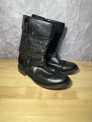 Ugg Conor Stud Leather Motorcycle Boots Women’s Size 7 Black Sn1003605 • $50.99