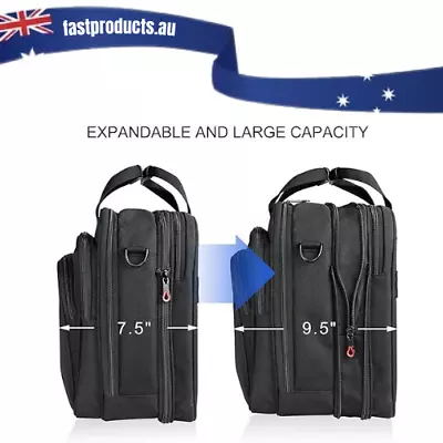 Laptop Bag 18  Expandable Fits Up To 17.3  Briefcase Large Travel Water-Repellen • $52.95