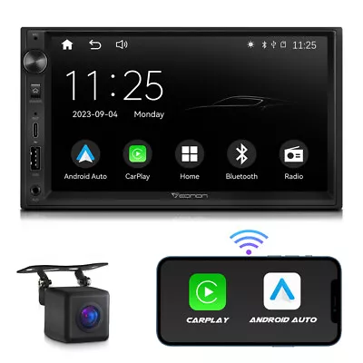 Double DIN CarPlay Android Auto 7  QLED Car Stereo Radio GPS Bluetooth Head Unit • $132.46