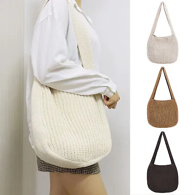 $23.49 • Buy Women Casual Crochet Knitted Shoulder Bag Tote Handbag Large Shopping Bag