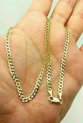 14K Solid Gold Thick Cuban Chain Necklace Men Women 2.60mm 16  18  20  22  24  • $279.99