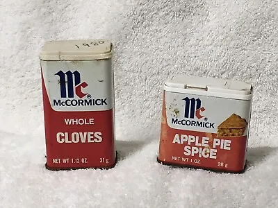 2 VTG McCormick Spice Tins- Apple Pie & Whole Cloves-1980’s • $18.50