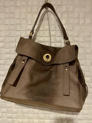 $296 • Buy YVES SAINT LAURENT Muse Two Suede Embossed Brown  Women