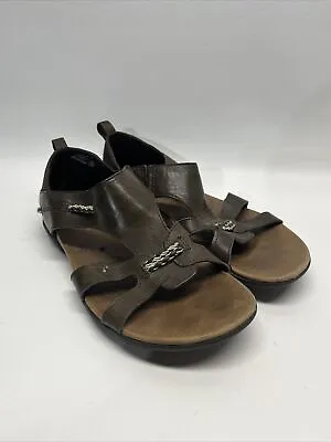 Merrell Flaxen Expresso Gladiator Sandals Brown Leather Sz 8 • $21.99
