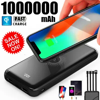 $19.95 • Buy 1000000mAh 4 USB Backup External Battery Power Bank Pack Charger For Cell Phone