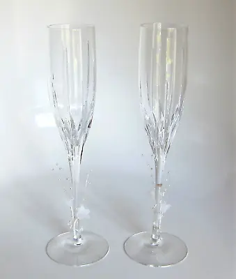 $21.88 • Buy 2x Vintage Lenox Millennium Edition Signed Crystal Champagne Toast Flutes 10 