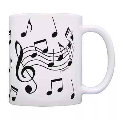 Music Lovers Gifts Music Notes Mug Music Themed Gift Music Coffee Mug Tea Cup • $16.99