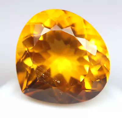 Certified Natural 20.65 Ct Pear Cut Orange Mexican Fire Opal Loose Gemstone • £49.12