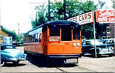 Wisconsin Milwaukee Postcard Trolley Interurban Tram RPPC 1950s Reprint • $7.96