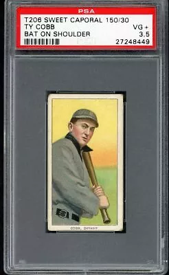 1909-11 T206 T 206 Ty Cobb Tigers Bat On Shoulder Psa 3.5 Vg+ 498972 (kycards) • $6995