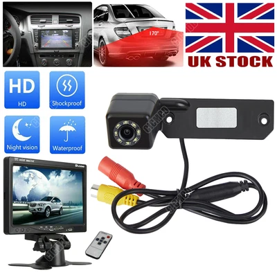 7  Monitor + 8LED HD Rear View Reverse Camera For VW Transporter T5 Caddy Touran • £40.47