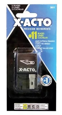 X-Acto X411 Silver Carbon Steel Light Duty Blade Dispenser #11 With Blades • $12.47