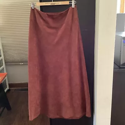 Vintage Maxi Skirt Womens Size 8brown Suede Washable A Line 90s Y2K • $15