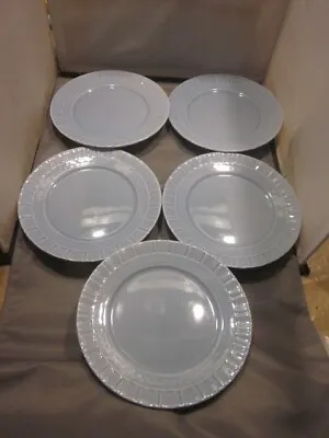 Set Of 5 Martha Stewart Dinnerware Basketweave Blue Pattern Plates 8  MSE • $9.99