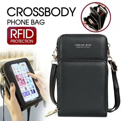 $14.99 • Buy Crossbody Women Phone Purse Touch Screen Bag RFID Blocking Wallet Shoulder Strap
