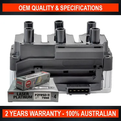 Swan Ignition Coil Pack & NGK Spark Plug Pack For Volkswagen Caravelle T4 VR6 • $218.18