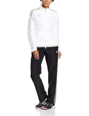 $27.20 • Buy Womens Adidas Full Tracksuit Jogging Bottoms Zip Jacket Track Top Black White