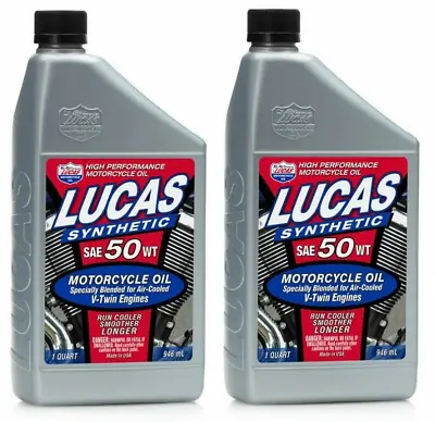 $33.99 • Buy Lucas Oil Synthetic 50w V-twin Motorcycle Engine 10765 (2 Qt) Made In Usa