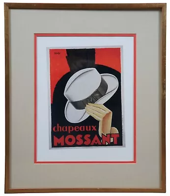 Chapeaux Mossant By Olsky French Art Deco Reproduction Print Hat 20  • $49.72