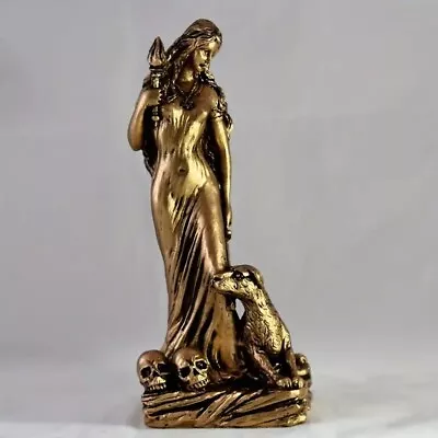 Hecate Gold Color Statue Witch Pagan Greek Goddess Idol Sculpture  20cm X 10cm • $59.99