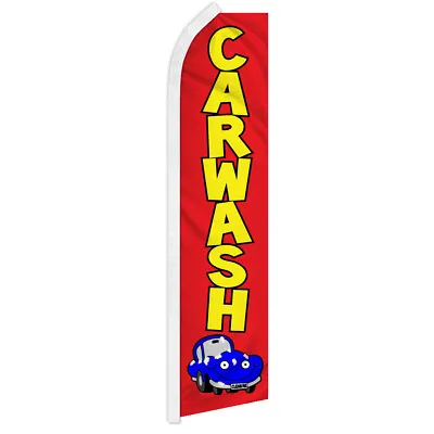 Car Wash Advertising Swooper Feather Flutter Flag Carwash Flag RED • $18.95