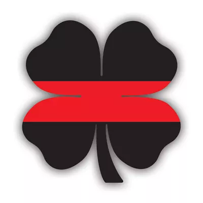 Clover Thin Red Line Flag Sticker Decal - Weatherproof - Four Leaf Clover • $5.99