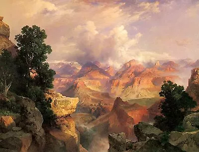 The Grand Canyon By Thomas Moran Mountains Landscape Valley Western Canvas 27x36 • $289