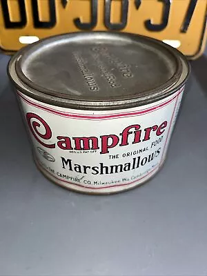 Vintage RARE Campfire Marshmallows Tin  12 Oz Americana Litho Advertising • $199.99