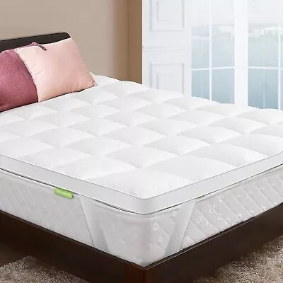 Extra Thick Mattress Topper King  1000 GSM Down Fill Organic Cotton Cooling ... • $32.98