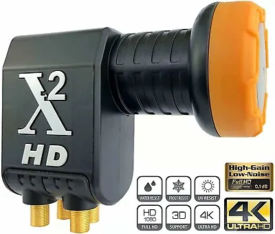 Quad LNB 4 Out 4 Way DIGITIAL FULL HD Universal LNBF KU-BAND TV Satellite 3D4K • £14.40