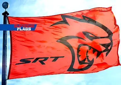 SRT Hellcat Flag  (3x5 Ft) Street & Racing Technology Car Garage Red • $13.99