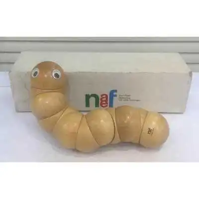 Rare Vintage Naef Juba White Wood Natural Wood Wooden Toys Caterpillar Used • $377