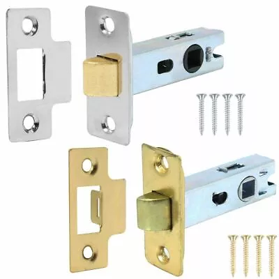 QUALITY BRASS/SILVER TUBULAR LATCH 64mm 75mm Internal Mortice Door Handle Catch • £7.25