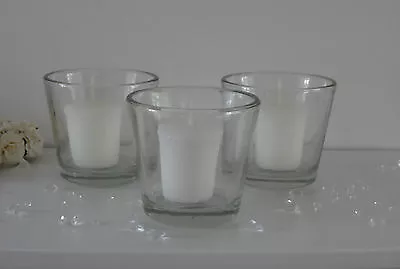 £6.75 • Buy Sets Modern  Large Clear Glass Candle Tea Light Pillar Votive Holders - Wedding