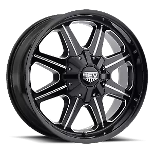 REV Wheels Off Road 823 Series Black And Machined 20x9 In Rim 6X5.5 Bolt 4.53 BS • $274.95