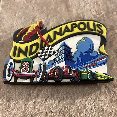 £9.72 • Buy Vintage Indianapolis Raceway Race Cars Refrigerator Rubber Magnet 3.5” Colorful