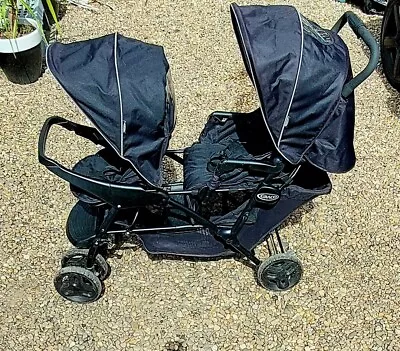Graco Stadium Duo Click Connect Tandem Double Pushchair Stroller NEW RAIN COVER • £99