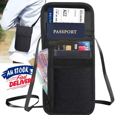 $15.55 • Buy Travel Wallet Bag Pouch Neck RFID Security Passport Card Holder Stash Blocking