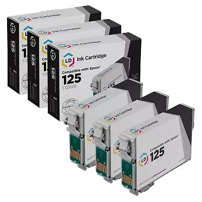 Remanufactured Ink Cartridge Replacement For Epson 125 ( Black  3-Pack ) • $14.99