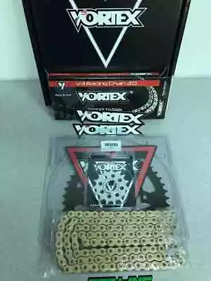 Vortex 520 Sprocket Kit Gold Chain  Front And Rear For 2006-2021 Yamaha R6 • $160