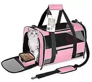  Collapsible Airline-Approved Pet Carrier For Small Dogs & Cats Medium Pink • $40.39