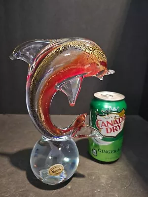 Murano Dolphin  With Gold Fleck & Original Label -Excellent!! • $119