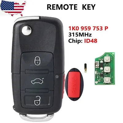 For Volkswagen Eos Golf GTI Jetta Rabbit Remote Key Fob 315MHz 1K0959753P • $11.05