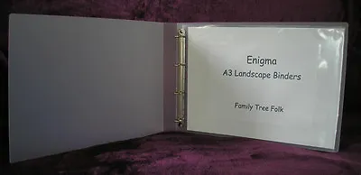 Enigma Archival A3 Landscape 40mm Spine Ring Binder In Frosted Polypropylene • £9.95