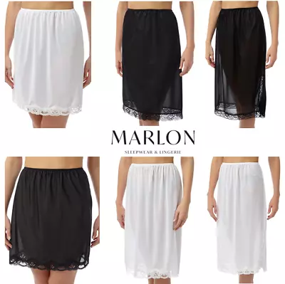 Marlon Polyster Lace Half Slip Cling Resist 18  24  27  Underskirt Sizes 12-26 • £11.99