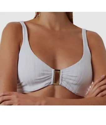 $118 Melissa Odabash Women's White Bel Air Underwire Bikini Top Swimwear Size 44 • $44.99
