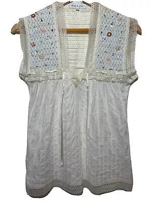 Paul & Joe Embroidered White Lace Top Size 1 • $15